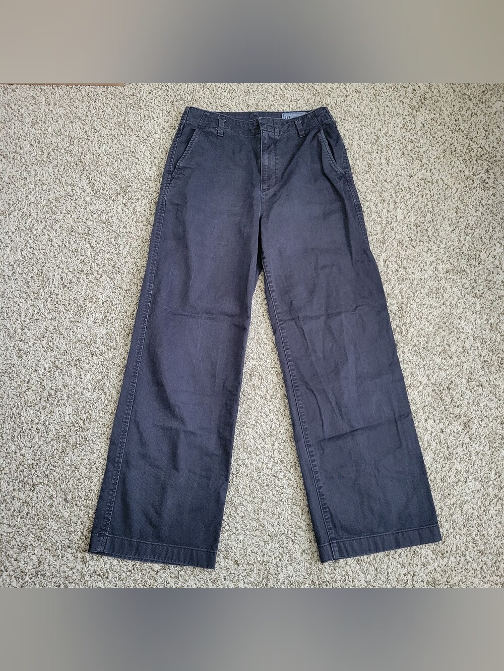 Gap Loose Khaki Pants Washed Black Gray Grey Baggy Trousers Cotton Wide Leg 27 4